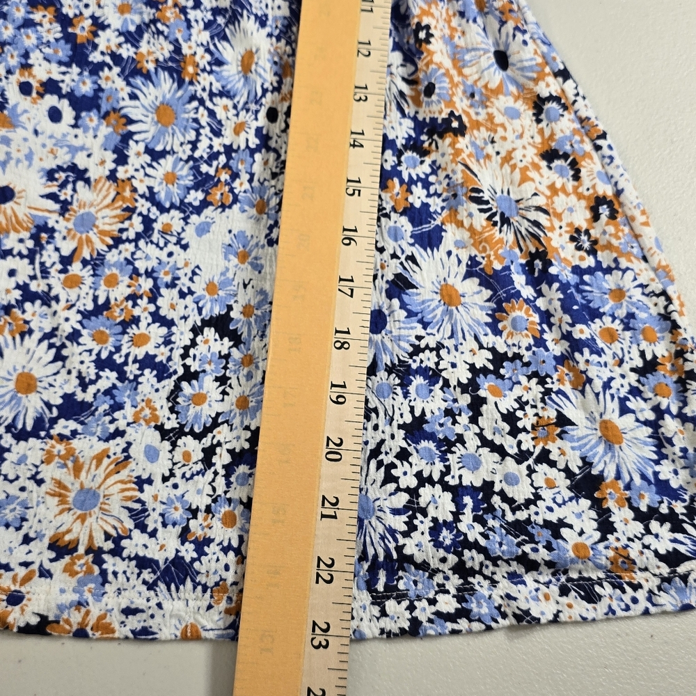 Maeve Blue Floral Print Caryn Square Neck Tank Top Womens Sleeveless Size Small - Picture 6 of 10